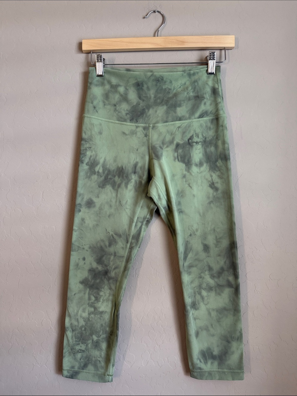 lululemon Align High Rise Diamond Dye-Sage Green & Gray Leggings Sz 6